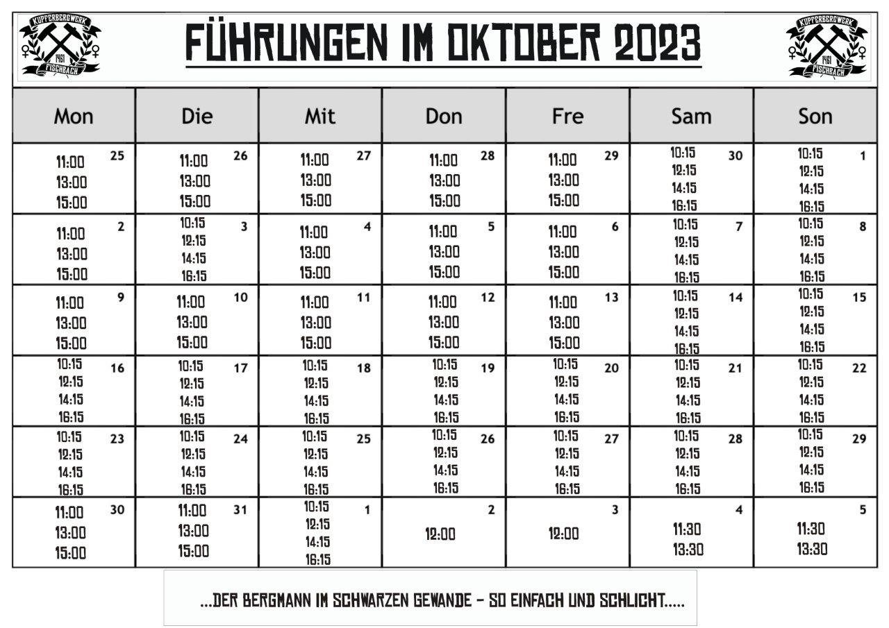Ihr könnt unser Bergwerk nur mit einer Führung besuchen. Um an einer unserer Führungen teilzunehmen, macht euch bitte einen Termin bei uns unter 06784-2304 oder info@besucherbergwerk-fischbach.de Termine